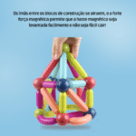 Blocos de Montar Magnéticos Brinquedo Educativo 25 Peças