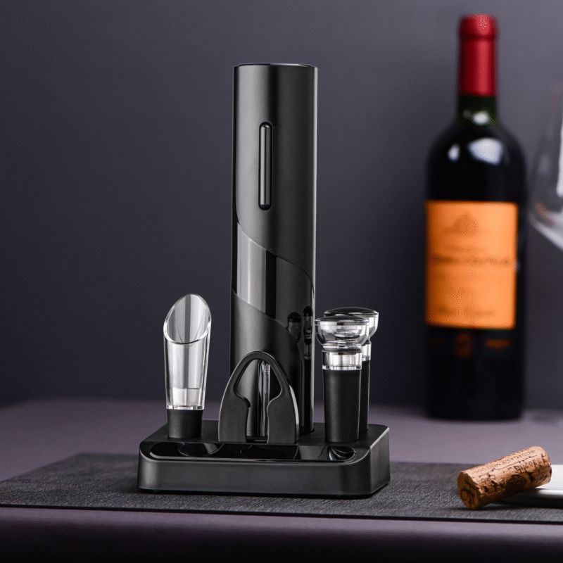 Abridor de Vinho Elétrico 4 em 1 com Saca-Rolhas Automático
