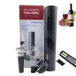Abridor de Vinho Elétrico 4 em 1 com Saca-Rolhas Automático