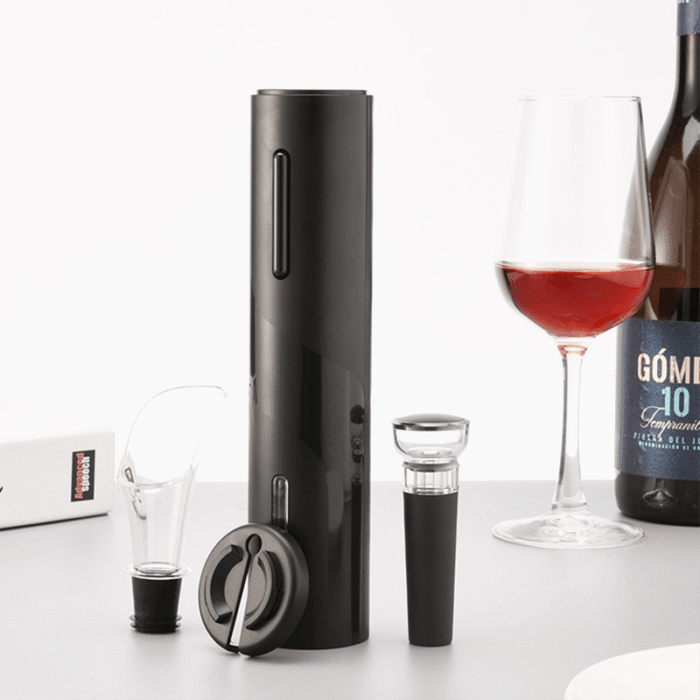 Abridor de Vinho Elétrico 4 em 1 com Saca-Rolhas Automático