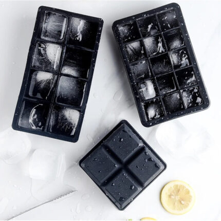 Forma de Gelo de Silicone para Cubos Grandes de Gelo