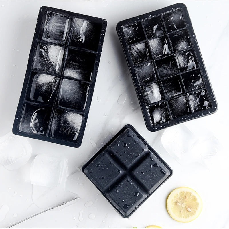 Forma de Gelo de Silicone para Cubos Grandes de Gelo