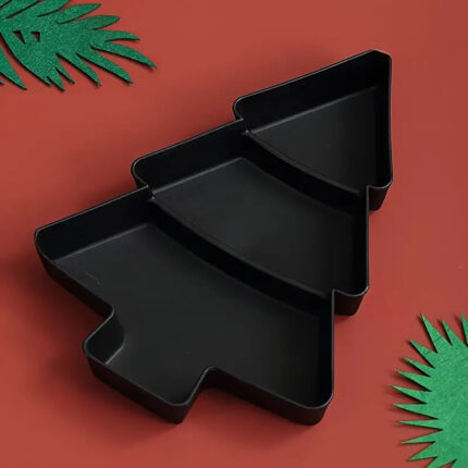 Petisqueira em Formato de Árvore de Natal com 3 Divisórias