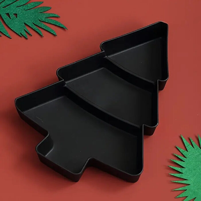Petisqueira em Formato de Árvore de Natal com 3 Divisórias