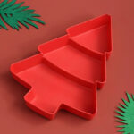 Petisqueira em Formato de Árvore de Natal com 3 Divisórias