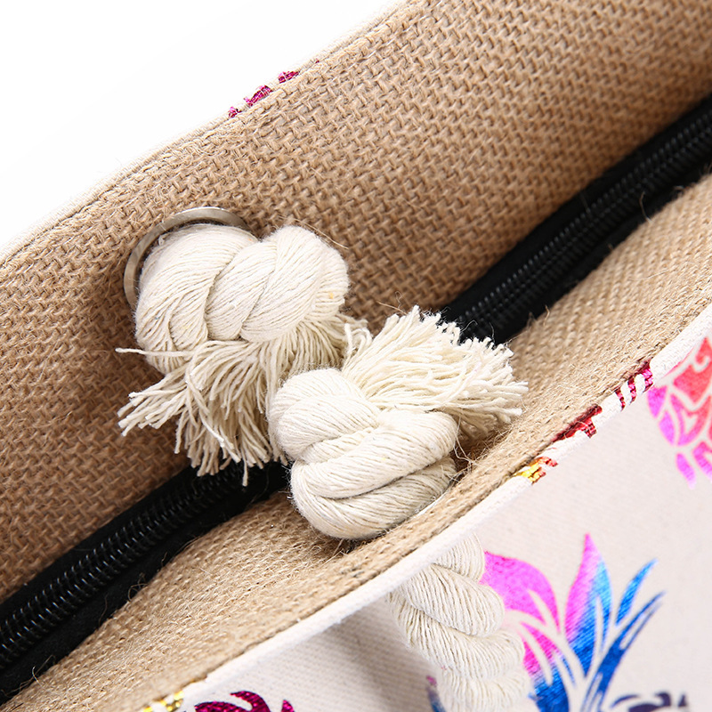 Bolsa de Ombro Grande em Lona com Zíper - Estilo Tote Bag