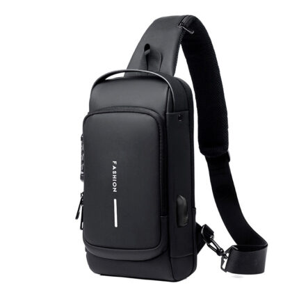 Bolsa de Ombro Antifurto com Senha e Carregador USB Integrado