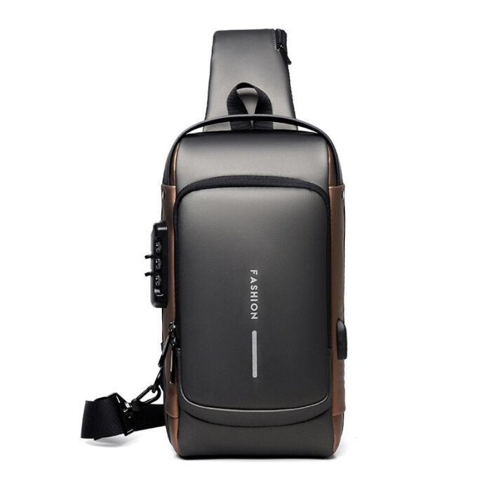Bolsa de Ombro Antifurto com Senha e Carregador USB Integrado