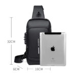 Bolsa de Ombro Antifurto com Senha e Carregador USB Integrado