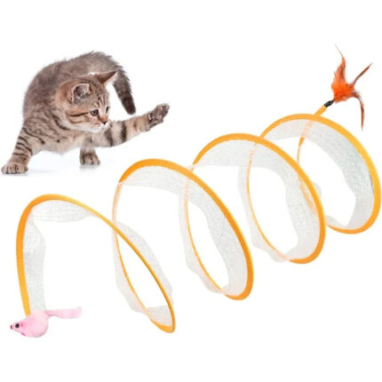 Túnel para Gatos Dobrável com Bolinha