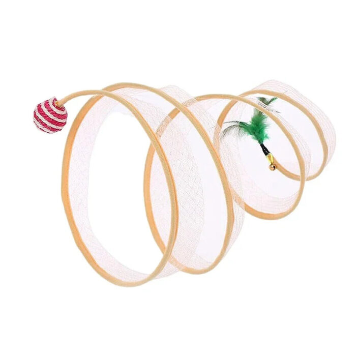 Túnel para Gatos Dobrável com Bolinha