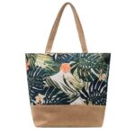 Bolsa de Praia Grande em Lona com Zíper Estampada