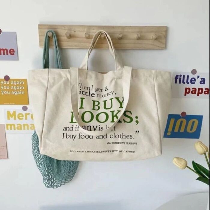Bolsa de Ombro Casual e Resistente de Lona com Zíper