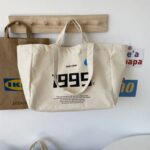 Bolsa de Ombro Casual e Resistente de Lona com Zíper