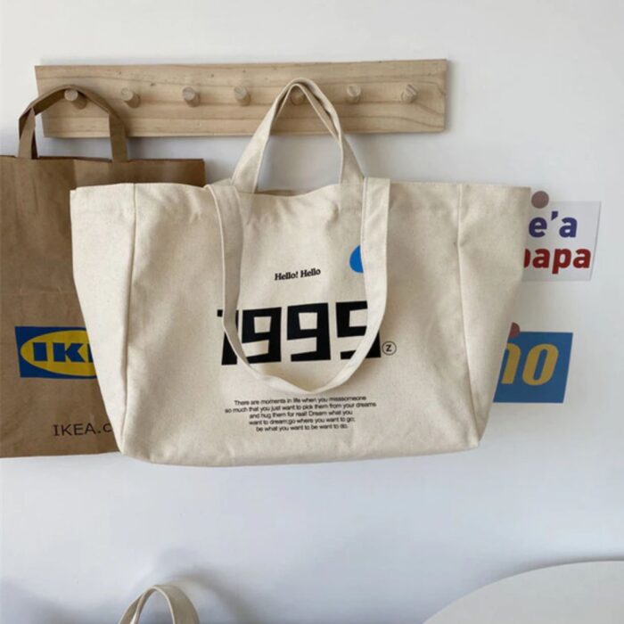 Bolsa de Ombro Casual e Resistente de Lona com Zíper
