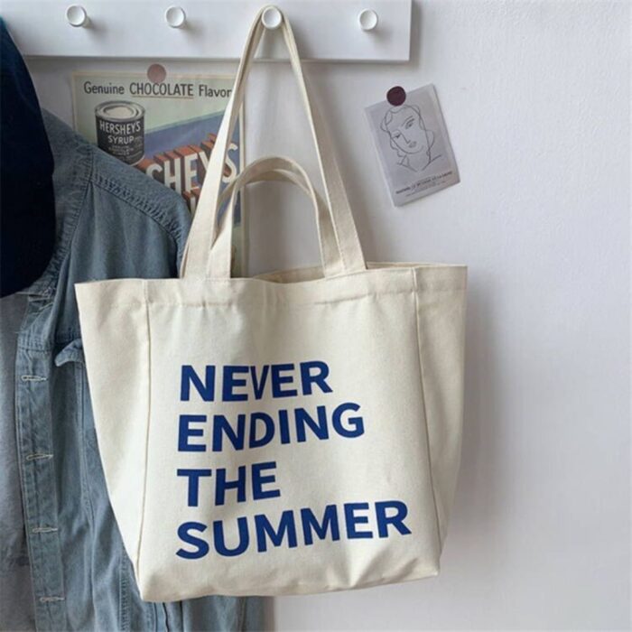 Bolsa de Ombro Casual e Resistente de Lona com Zíper