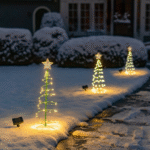 Árvore de Natal Solar LED para Jardim Decoração Externa Automática