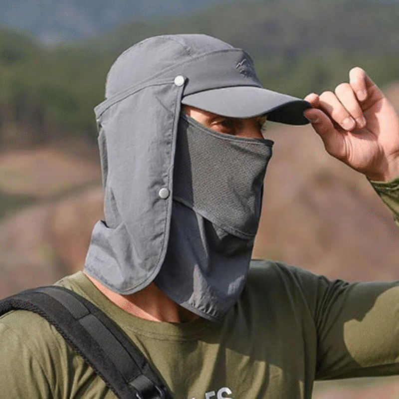 Chapéu de Pesca 4 em 1 com Proteção Solar UV e Protetor de Nuca