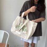 Bolsa de Ombro Casual e Resistente de Lona com Zíper