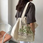 Bolsa de Ombro Casual e Resistente de Lona com Zíper