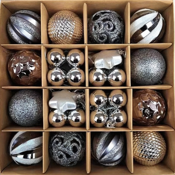 Kit com 42 Bolas de Natal Decoradas para Árvore