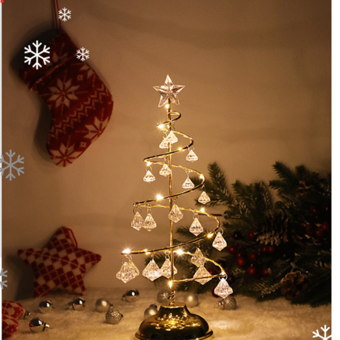 Luminária Árvore de Natal Decorativa de Mesa com Luz de LED
