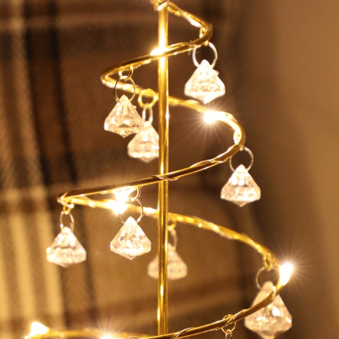 Luminária Árvore de Natal Decorativa de Mesa com Luz de LED
