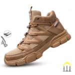 Bota Coturno Militar Tático com Biqueira de Aço e Sola Antifuro