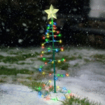 Árvore de Natal Solar LED para Jardim Decoração Externa Automática
