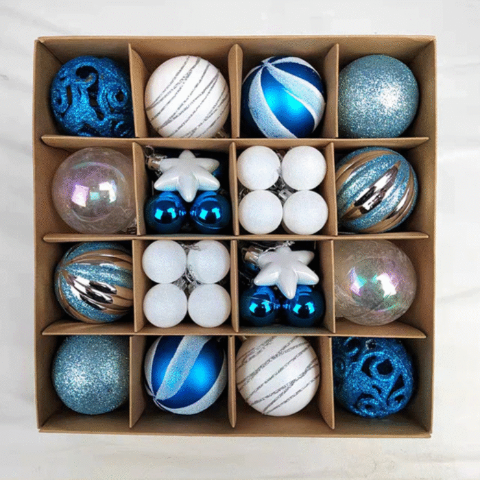 Kit com 42 Bolas de Natal Decoradas para Árvore