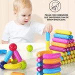 Blocos de Montar Magnéticos Brinquedo Educativo 25 Peças