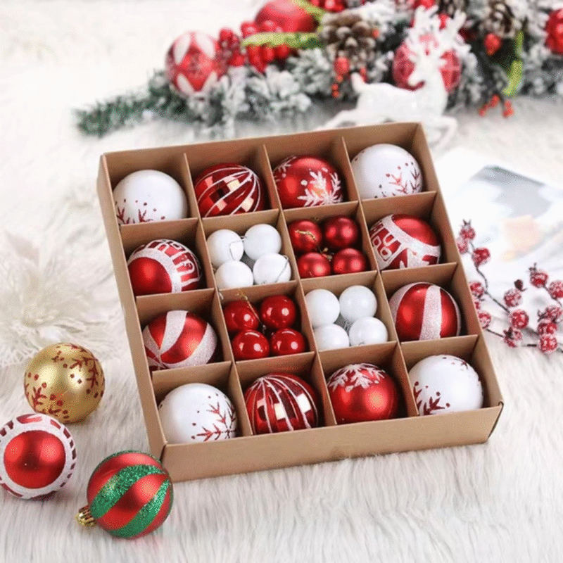 Kit com 42 Bolas de Natal Decoradas para Árvore