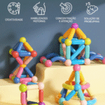 Blocos de Montar Magnéticos Brinquedo Educativo 25 Peças