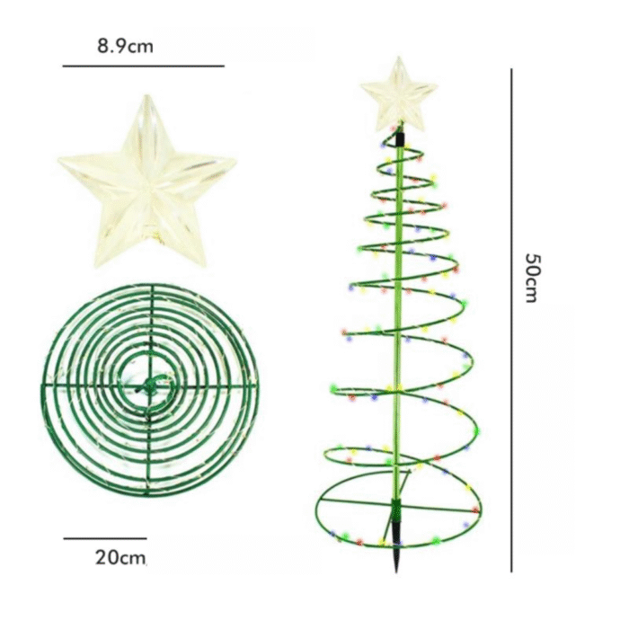 Árvore de Natal Solar LED para Jardim Decoração Externa Automática