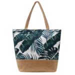 Bolsa de Praia Grande em Lona com Zíper Estampada