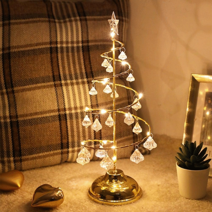 Luminária Árvore de Natal Decorativa de Mesa com Luz de LED
