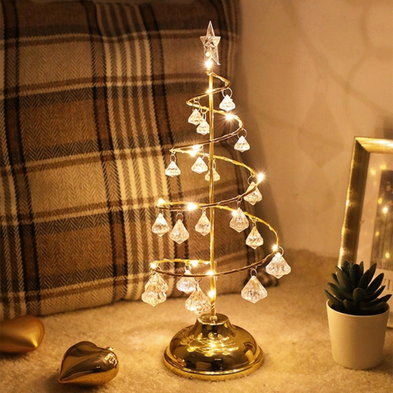 Luminária Árvore de Natal Decorativa de Mesa com Luz de LED