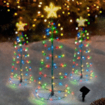Árvore de Natal Solar LED para Jardim Decoração Externa Automática