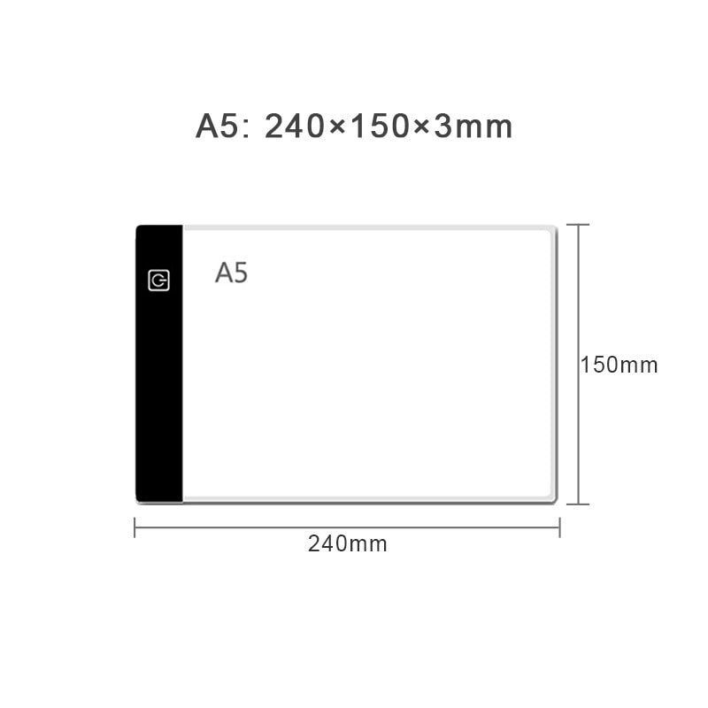Mesa de Luz A5 para Desenho com LED e 3 Níveis de Brilho