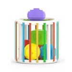Brinquedo Pedagógico Cubo Sensorial com Elásticos e Formas