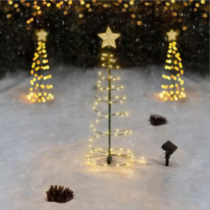 Árvore de Natal Solar LED para Jardim Decoração Externa Automática