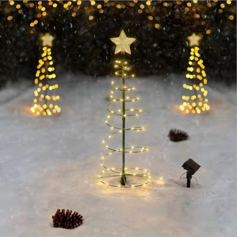 Árvore de Natal Solar LED para Jardim Decoração Externa Automática