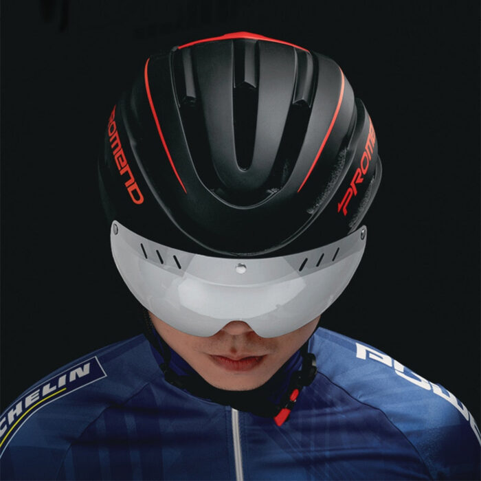 Capacete de Ciclismo com LED Recarregável e Viseira Magnética