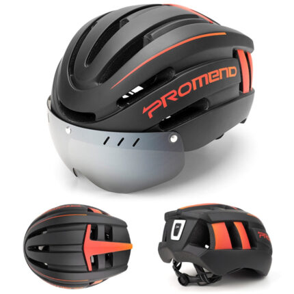 Capacete de Ciclismo com LED Recarregável e Viseira Magnética