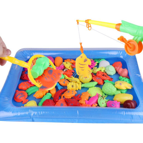 Brinquedo de Pescaria Infantil Magnético com Peixinhos Coloridos