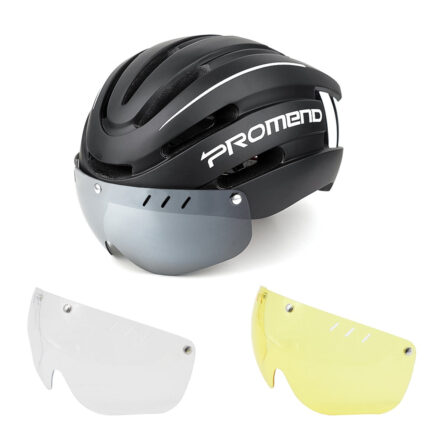 Capacete de Ciclismo com LED Recarregável e Viseira Magnética