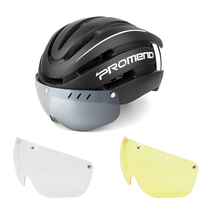 Capacete de Ciclismo com LED Recarregável e Viseira Magnética