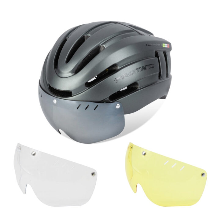 Capacete de Ciclismo com LED Recarregável e Viseira Magnética