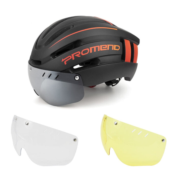 Capacete de Ciclismo com LED Recarregável e Viseira Magnética