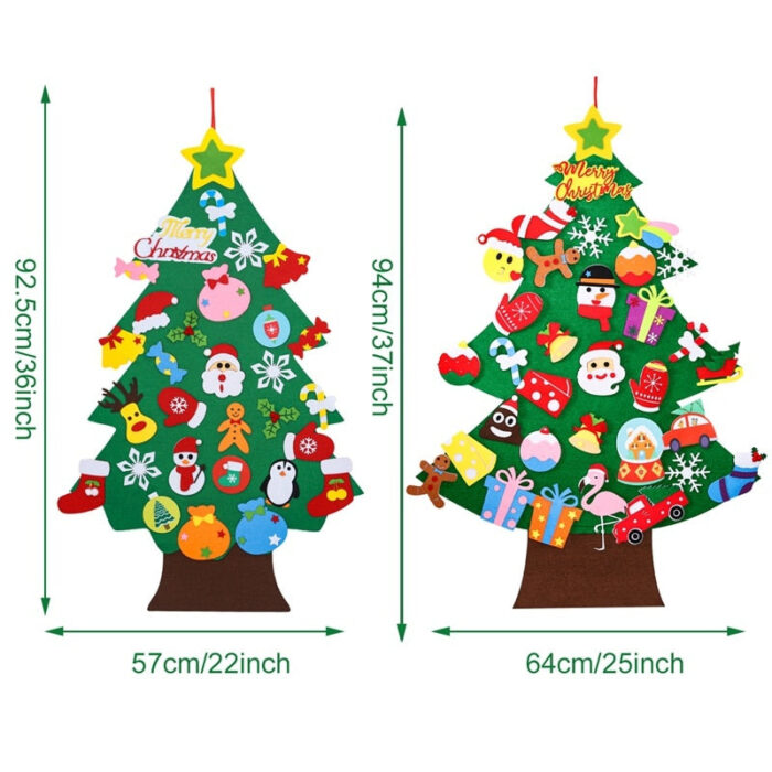 Árvore de Natal de Feltro Infantil com 34 Enfeites para Montar